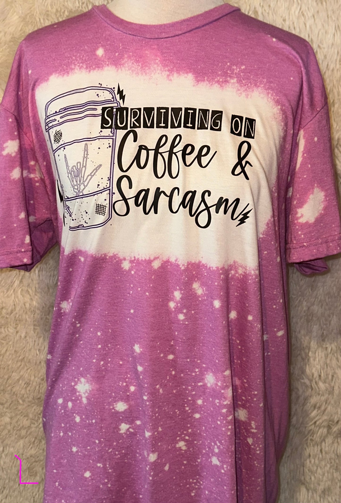 SURVIVING ON COFFEE BLEACHED TEE