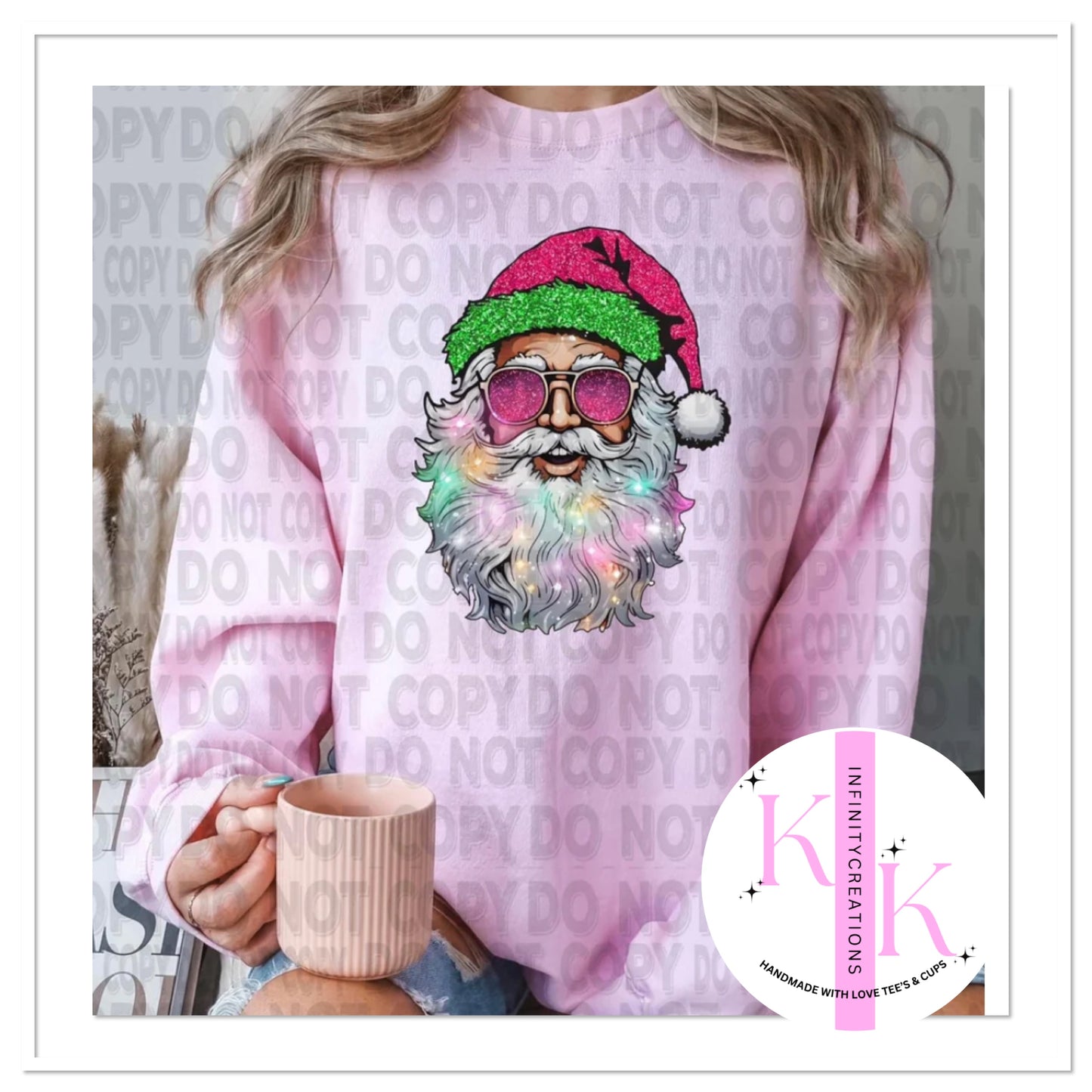 Faux glitter boho Santa Sweatshirt
