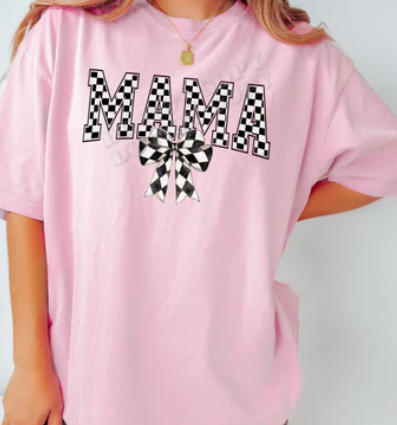 Checkered mama Tee