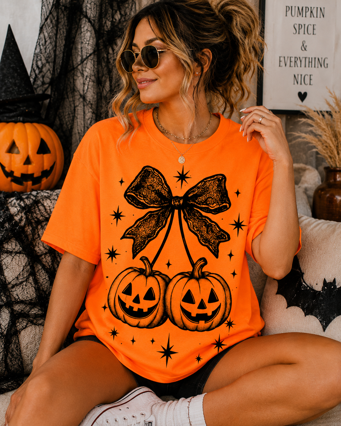 Pumpkin Bow T shirt