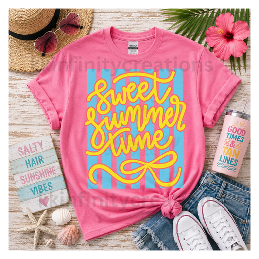 Sweet Summer Time Striped T Shirt