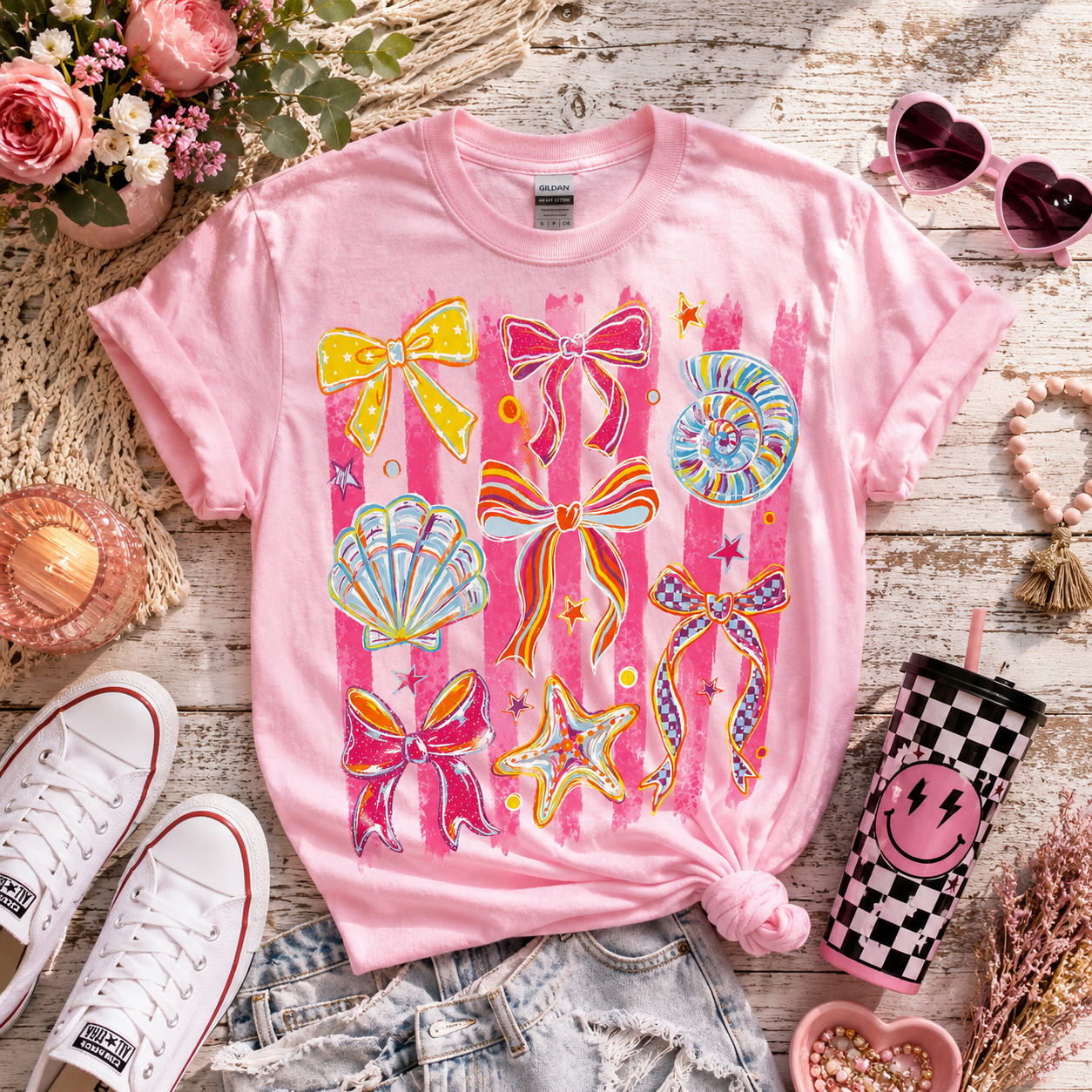 Stripped Seashells T shirt