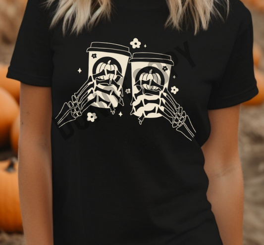 PUMPKIN COFFEE HANDS TEE