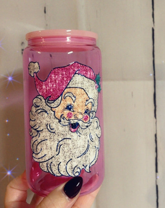 Pink Vintage Santa cup