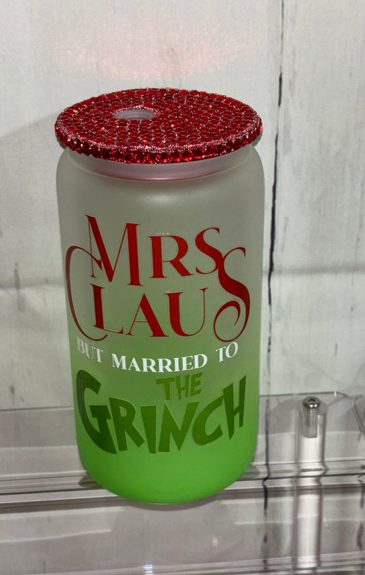 16oz Green Ombre Mrs. Claus Cup