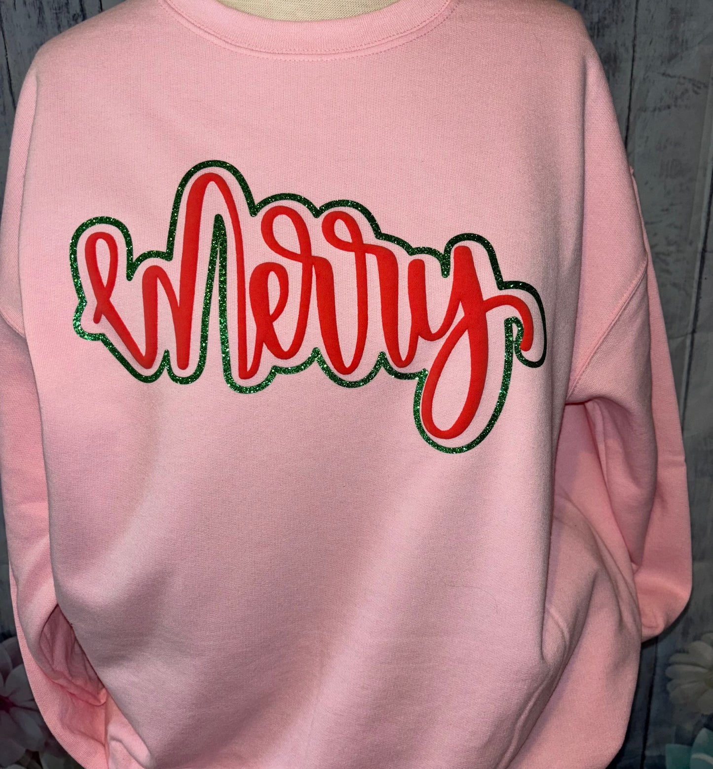 PUFF GLITTER MERRY SWEATSHIRT