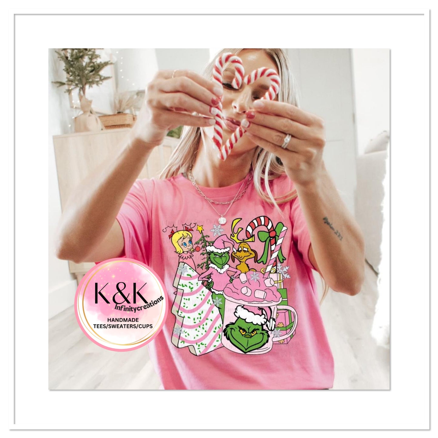 Pink Gman Christmas Trees Tee/Sweater