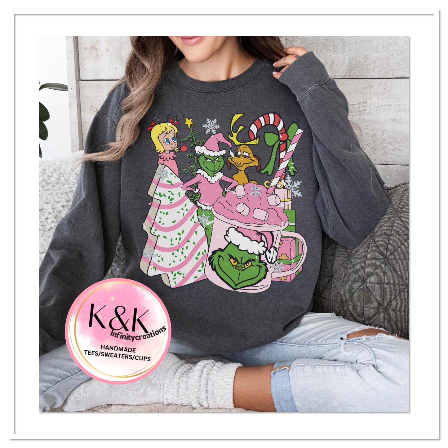Pink Gman Christmas Trees Tee/Sweater