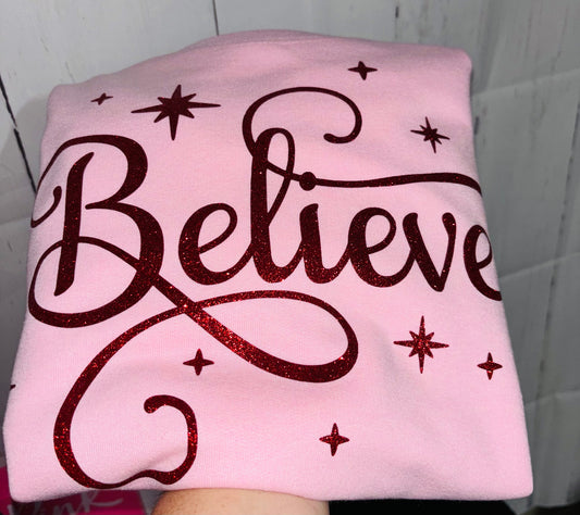 FULL GLITTER BELIEVE SWEATSHIRT