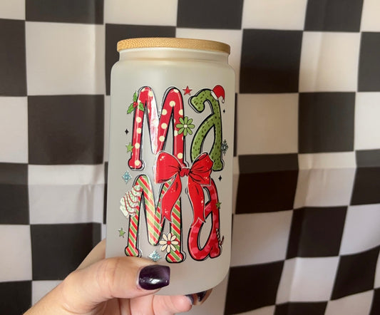 16oz frosted Mama Bow Cup