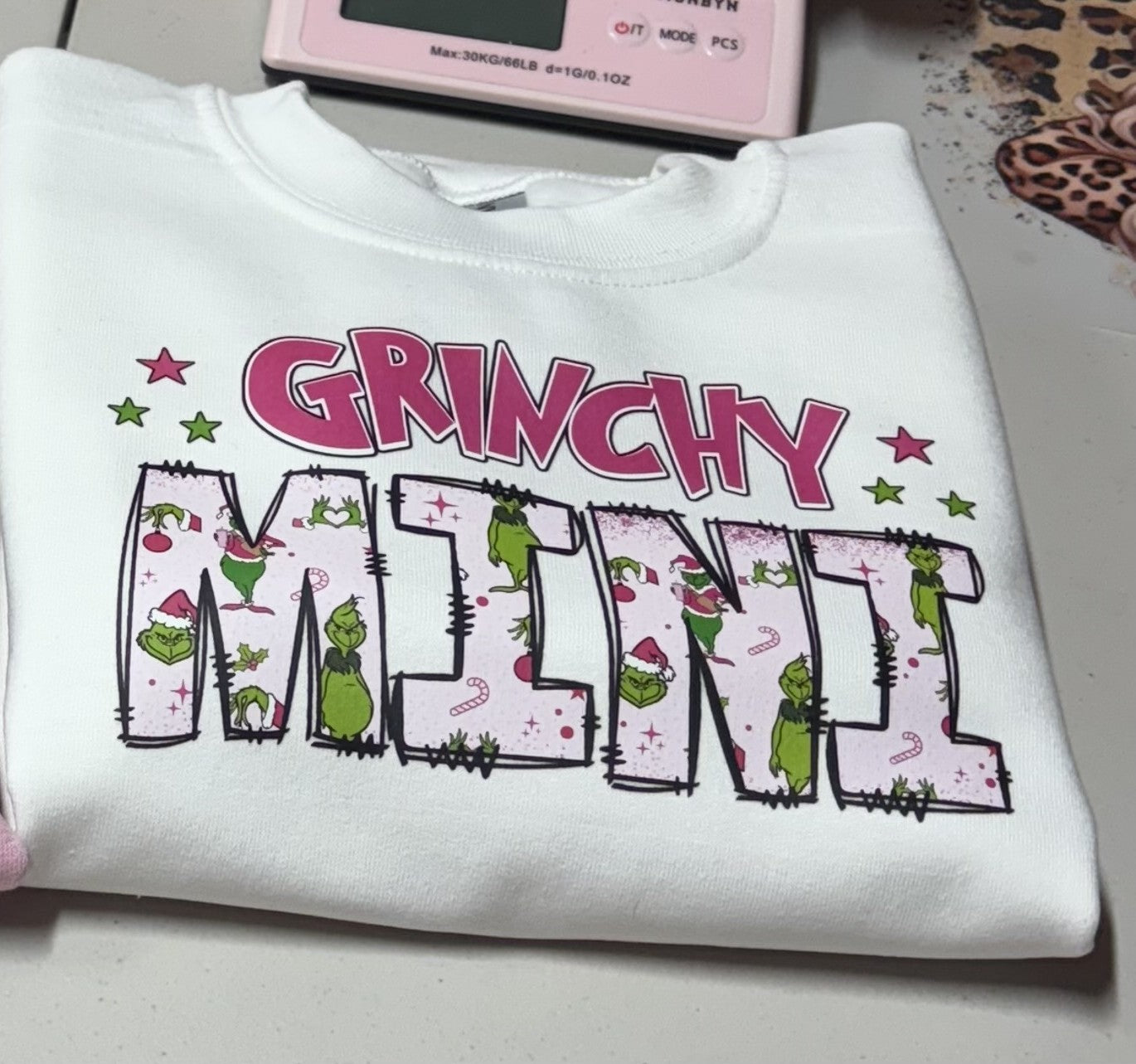Pink Grinchy Mama & Mini Sweater Bundle