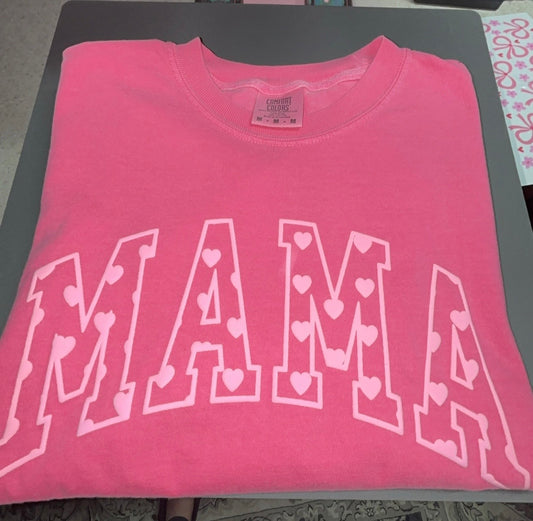 Pink Mama Puff Comfort colors Tee