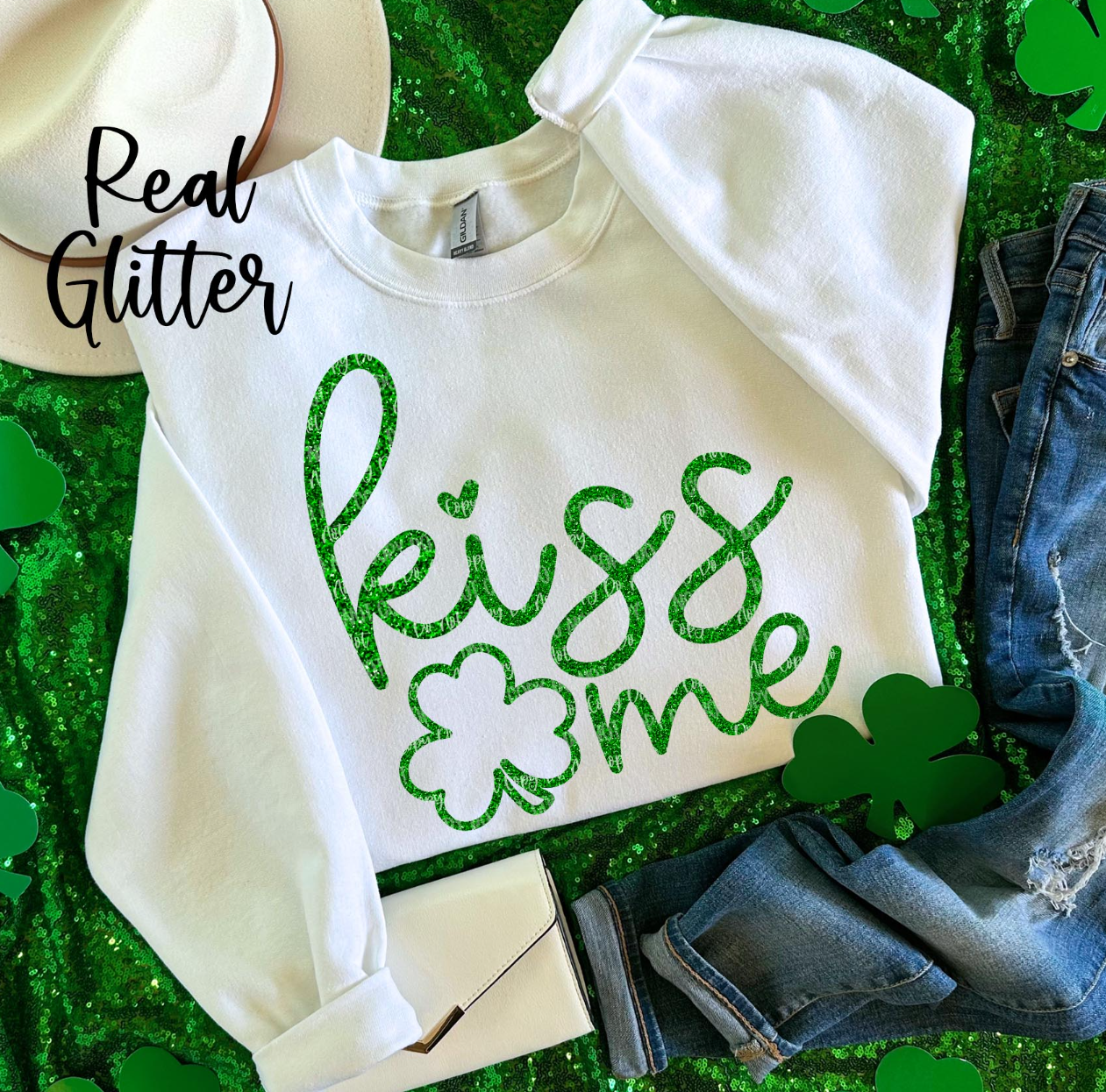 Glitter Kiss Me SWEATSHIRT