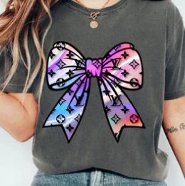 Colorful LV Bow Comfort Colors Tee