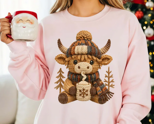 Knit Highland Cow Sweater