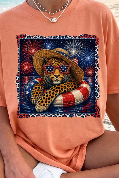 Patriotic Leopard Tee