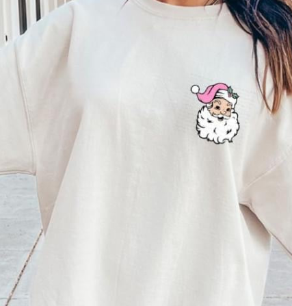 FRONT/BACK PINK TIS THE SEASON SWEATER