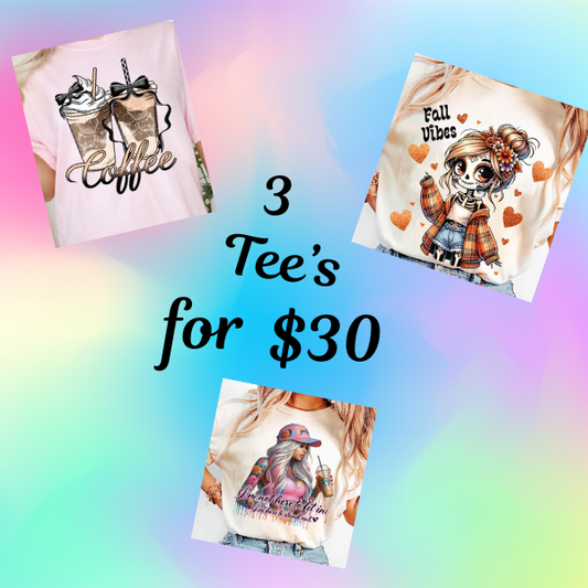 3 for 30 Surprise Graphic Tees
