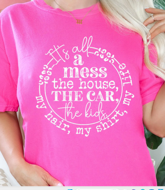 ITS ALL A MESS COMFORT COLORS TEE